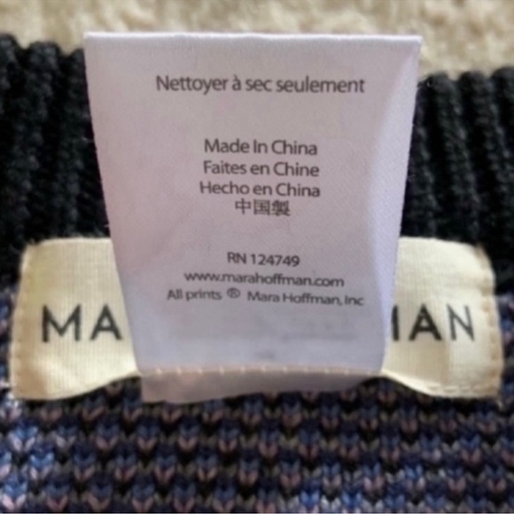 Mara Hoffman Sunburst Compass Knit Swing Short Sleeve Sweater Dress Denim Sz M - Picture 7 of 9